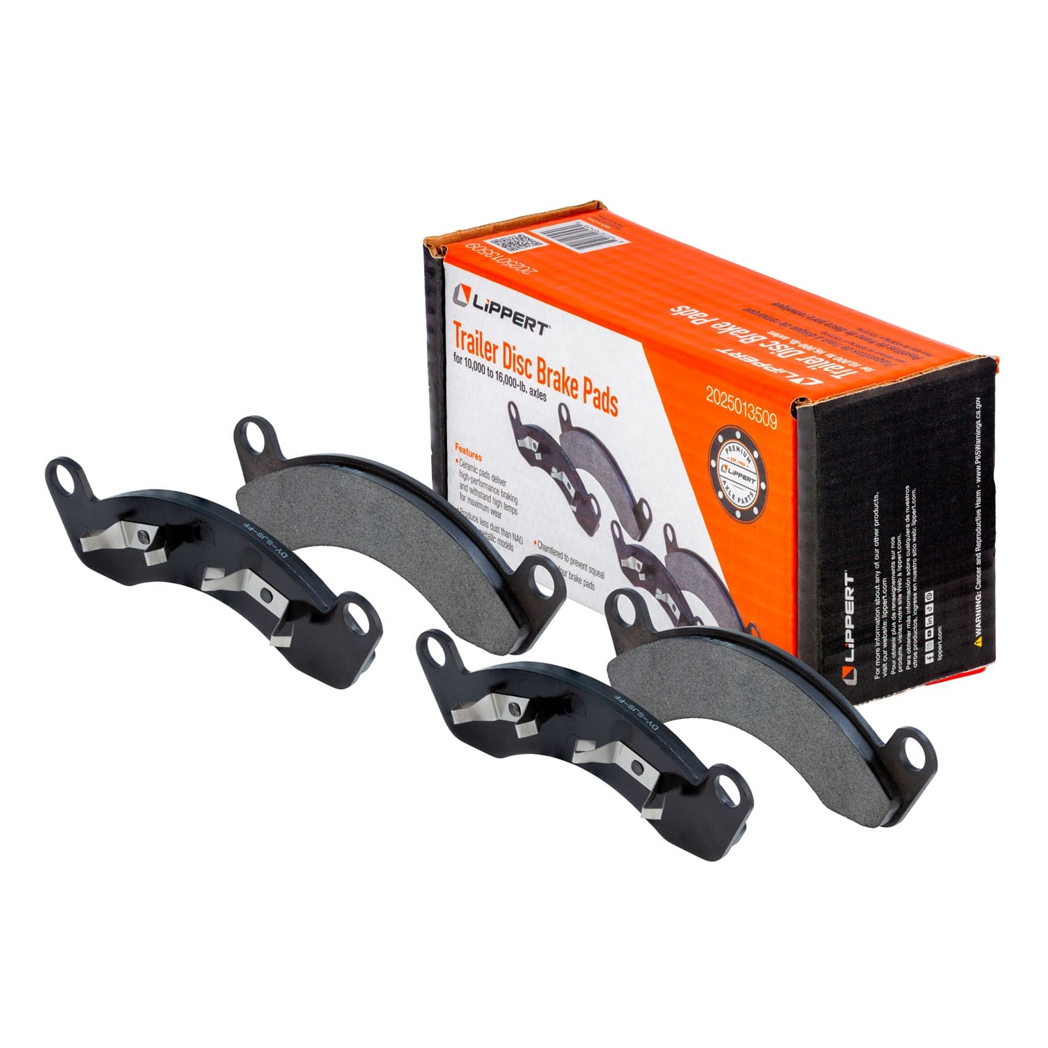 Trailer Disc Brake Pads; 10;000-16;000-lb. Axles; 4 Pack