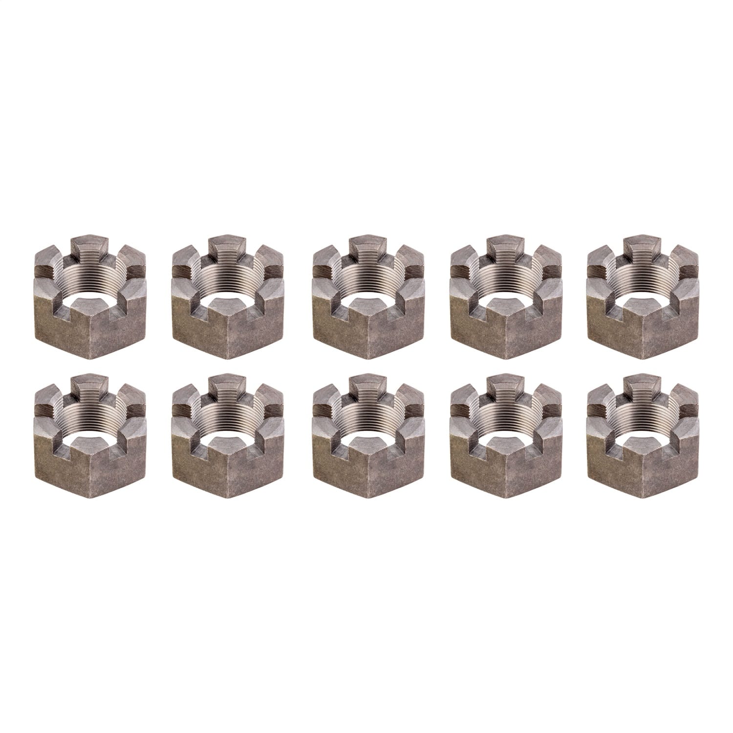 6-Slot Castle Spindle Nut; 12;000-16;000-lb. Axles; 1-3/4in.-12 Thread; 10 Pack