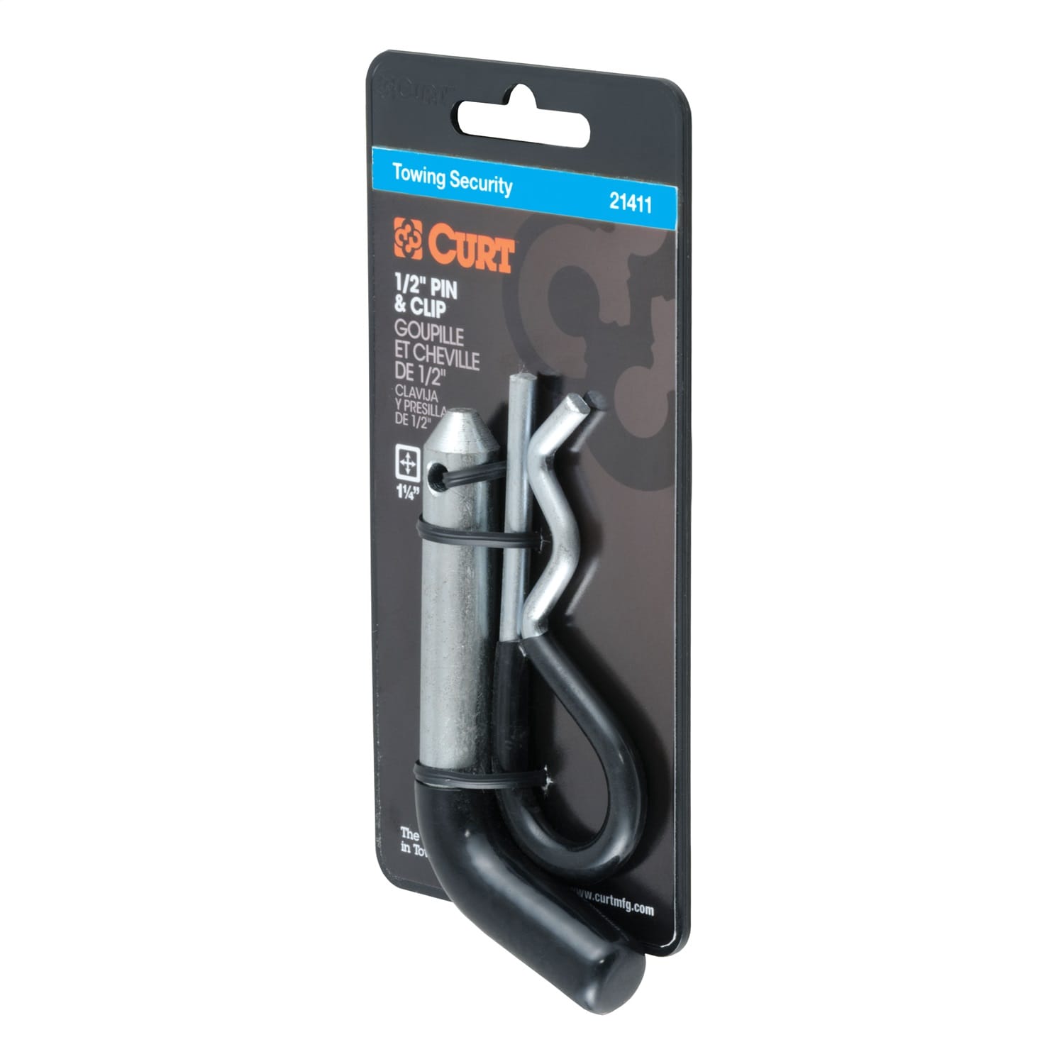 1/2in. Hitch Pin (1-1/4in. Receiver; Zinc with Rubber Grip; Packaged) thumbnail 2