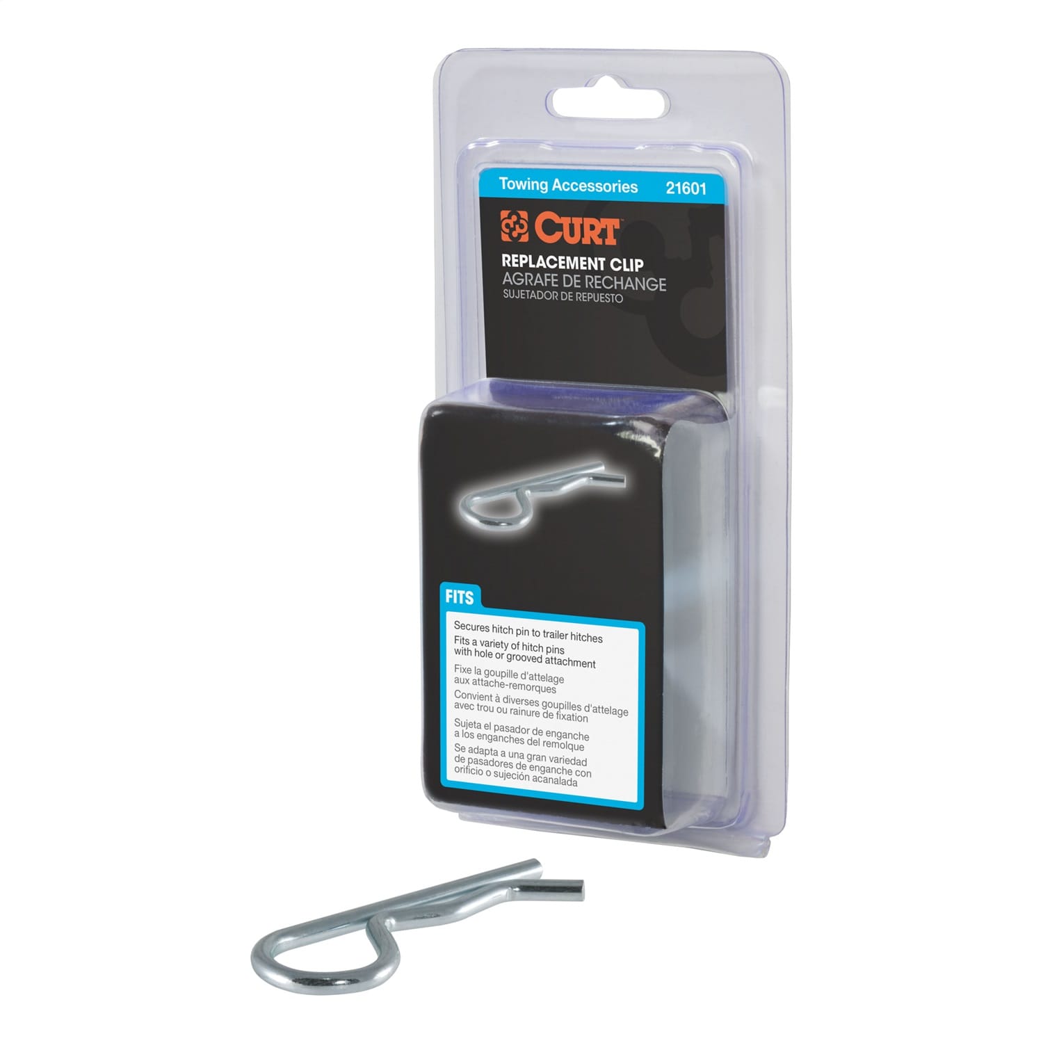 Hitch Clip (Fits 1/2in. or 5/8in. Pin; Zinc; Packaged) thumbnail 2