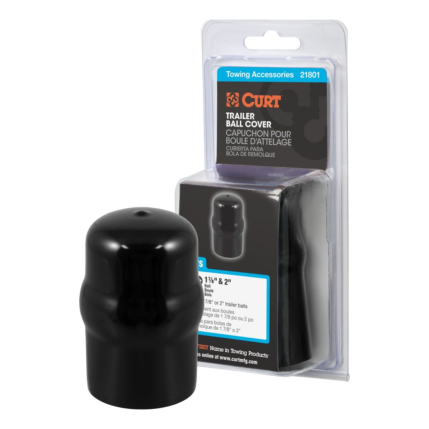 Trailer Ball Cover (Fits 1-7/8in. or 2in. Balls; Black Rubber; Packaged) thumbnail 2