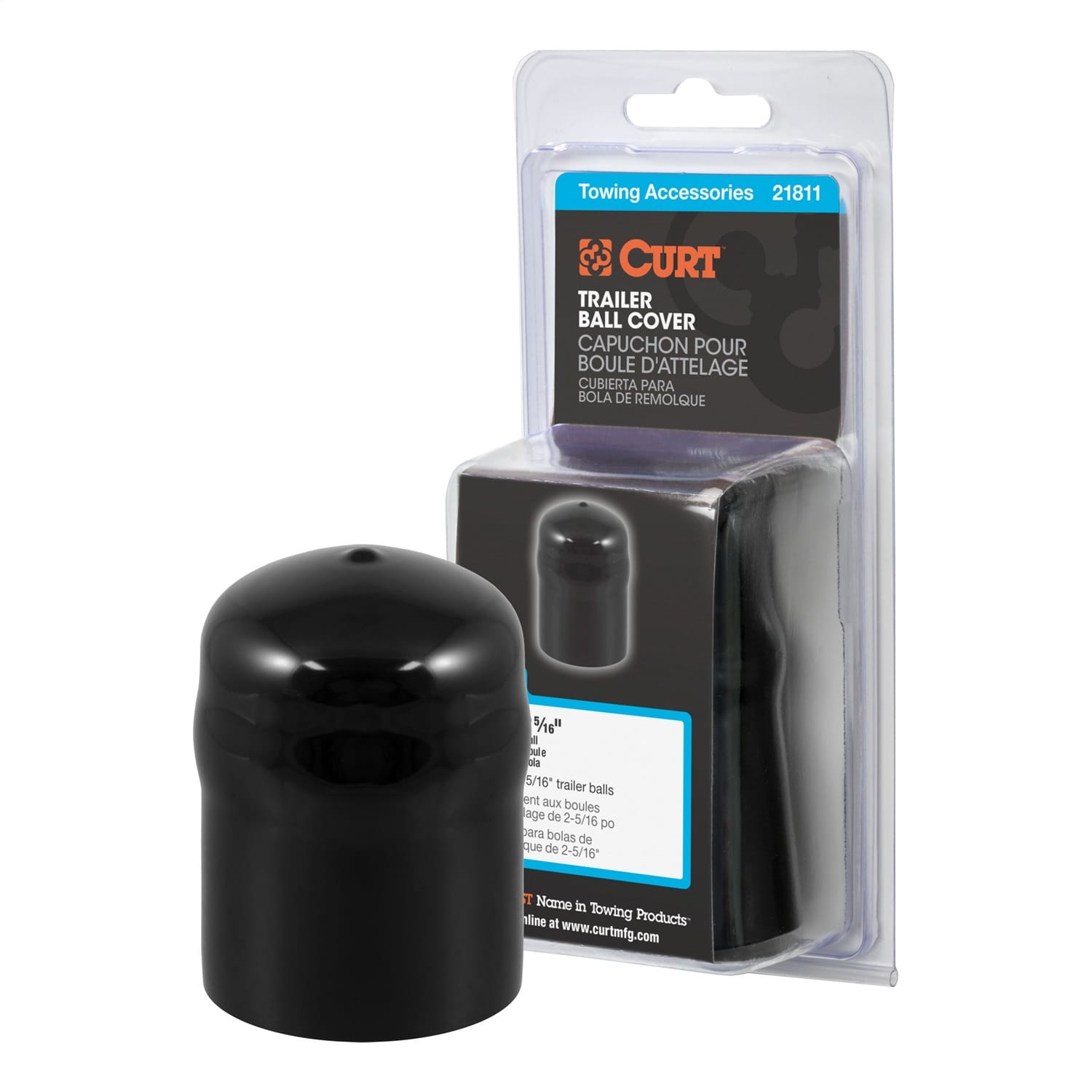 Trailer Ball Cover (Fits 2-5/16in. Balls; Black Rubber; Packaged) thumbnail 2
