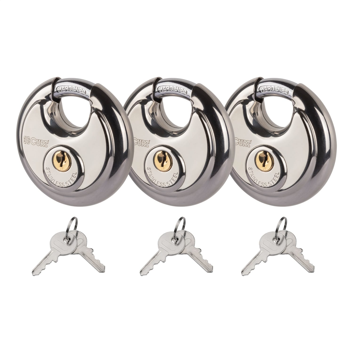 Stainless Steel Disc Locks; 3-Pack
