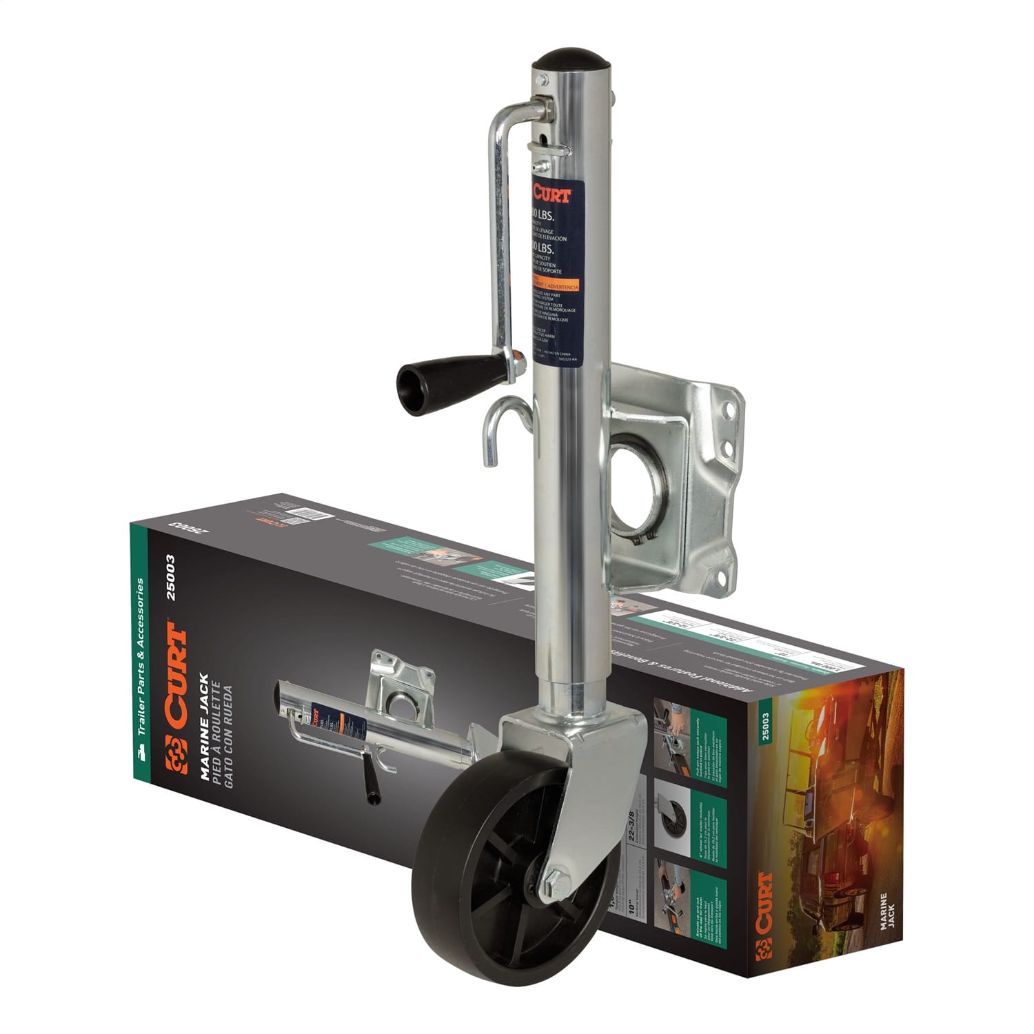 Marine Trailer Jack with 6in. Wheel (1;000 lbs; 10in. Travel; Packaged)