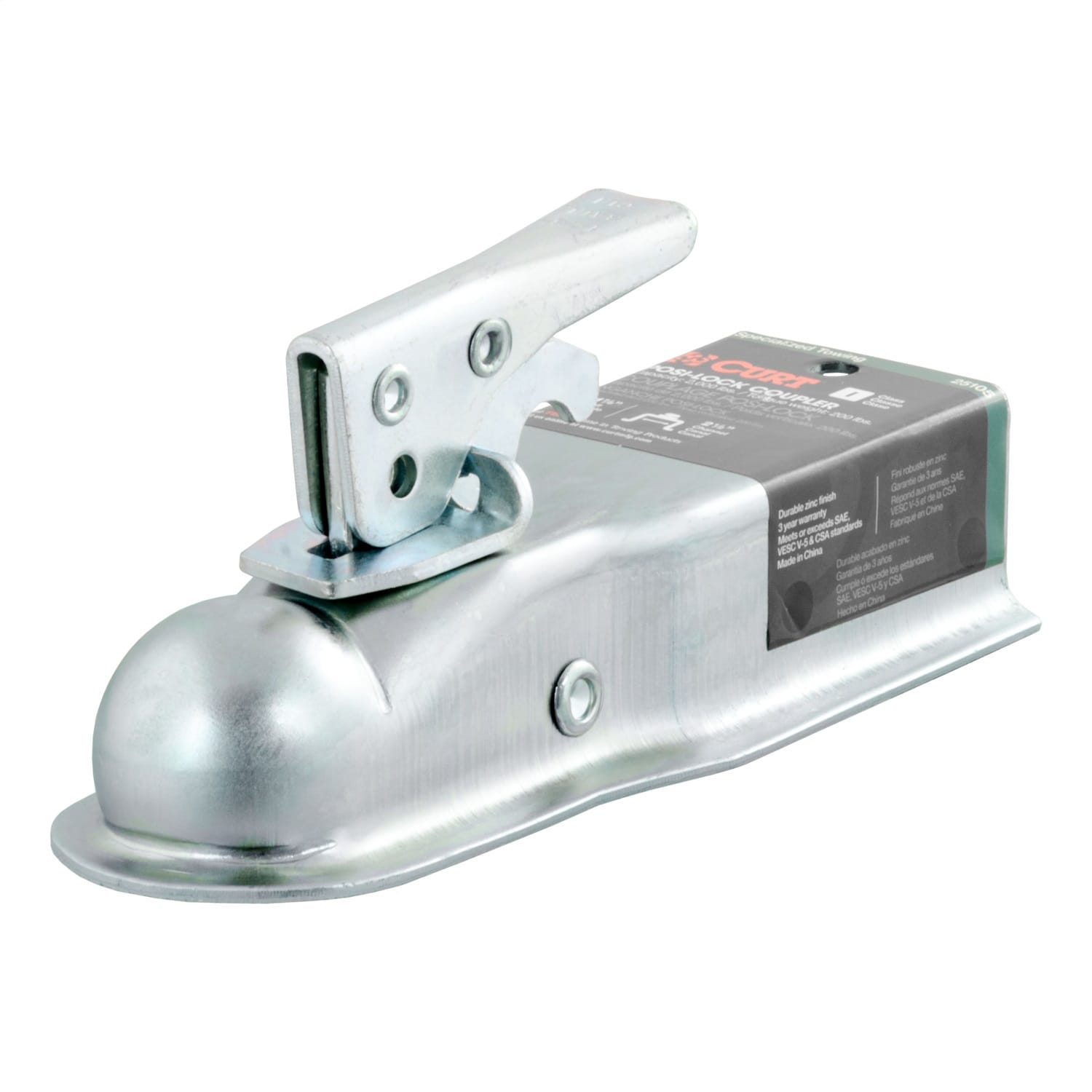 1-7/8in. Straight-Tongue Coupler with Posi-Lock (2-1/2in. Channel; 2;000 lbs; Zi