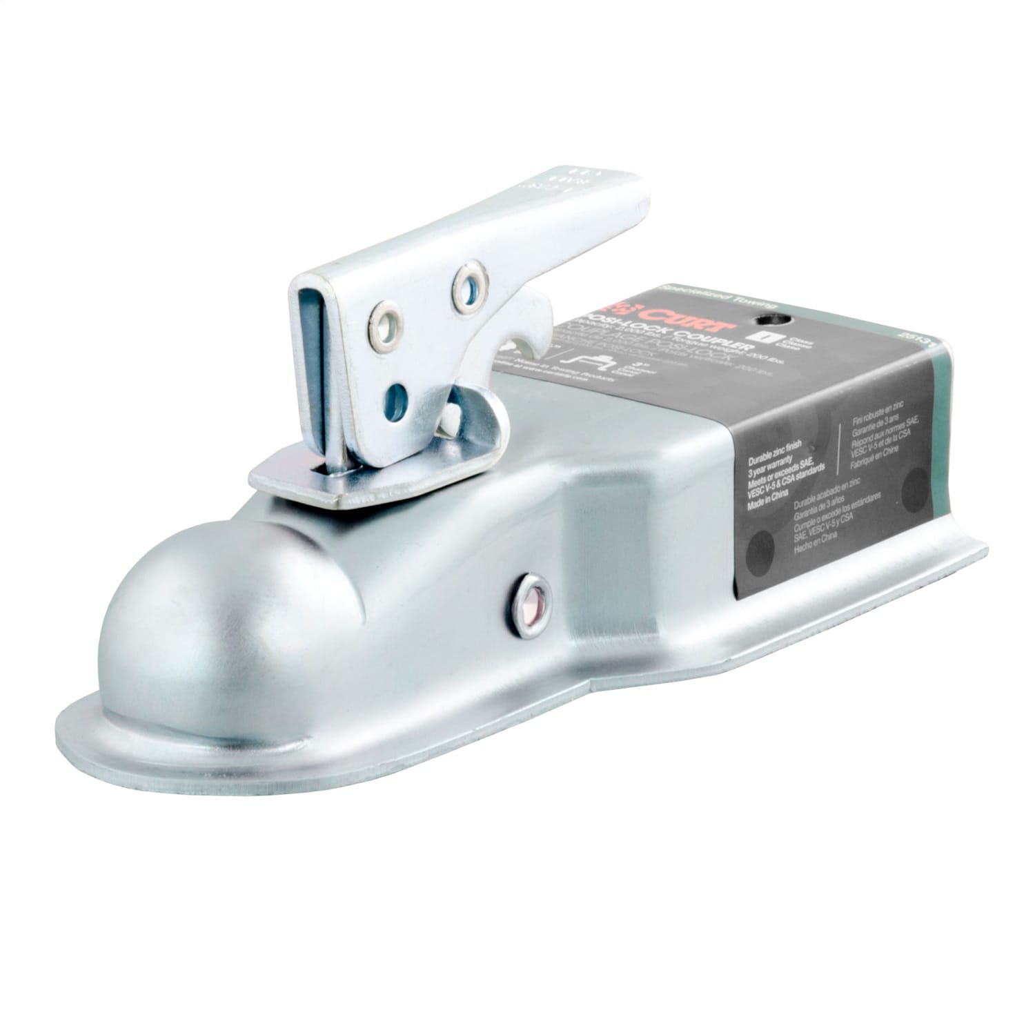 1-7/8in. Straight-Tongue Coupler with Posi-Lock (3in. Channel; 2;000 lbs; Zinc)
