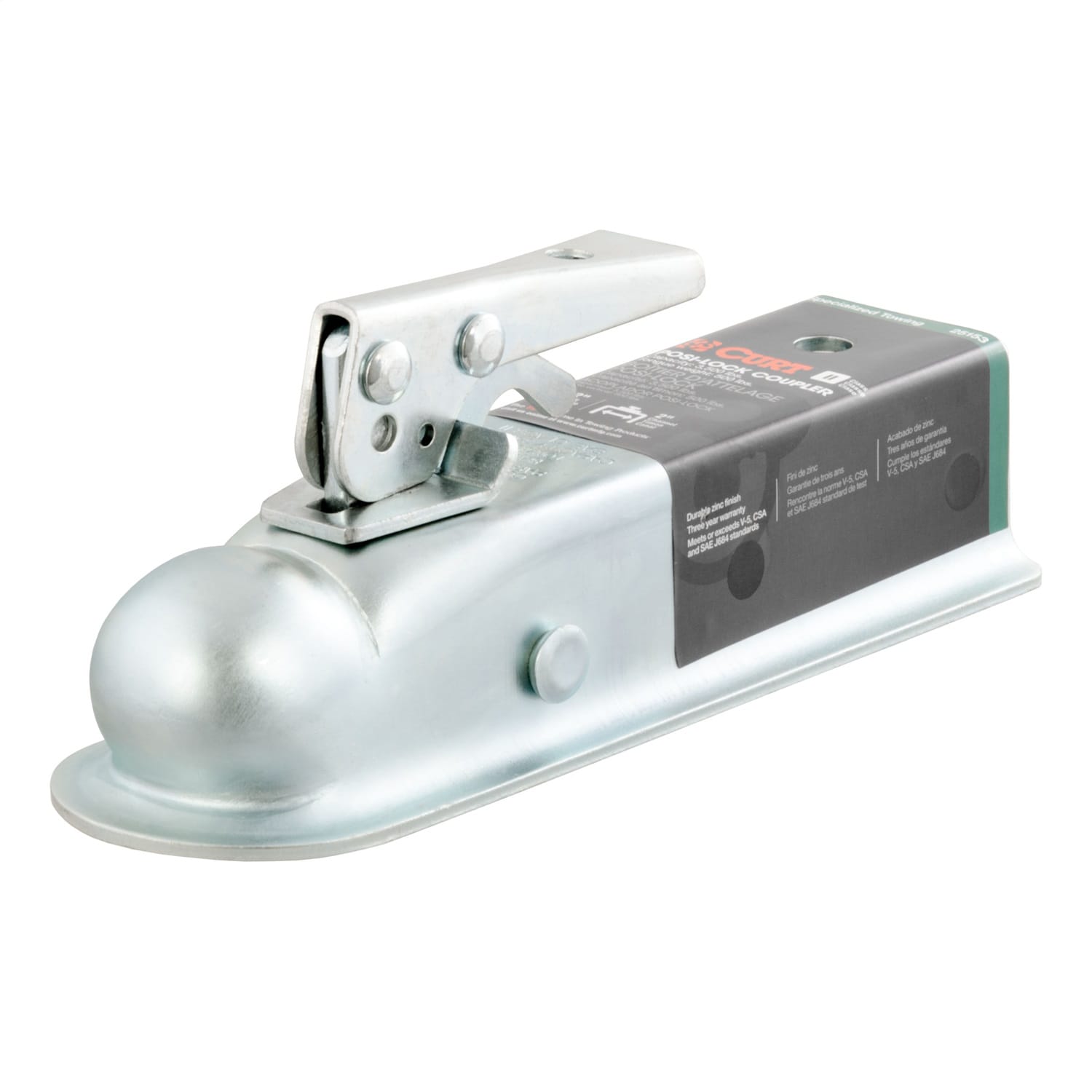2in. Straight-Tongue Coupler with Posi-Lock (2in. Channel; 3;500 lbs; Zinc)