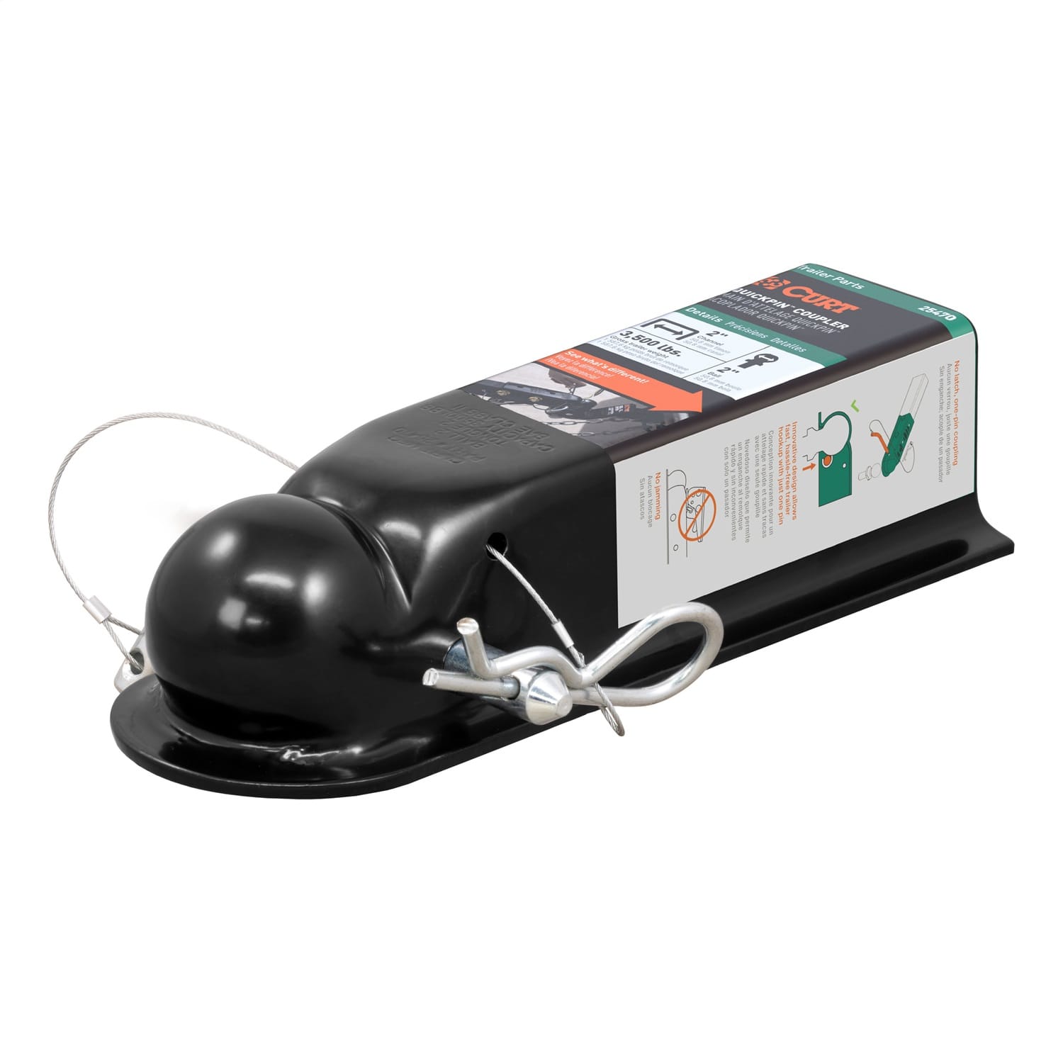 QuickPin No-Latch 2in. Trailer Coupler (2in. Channel; 3;500 lbs)