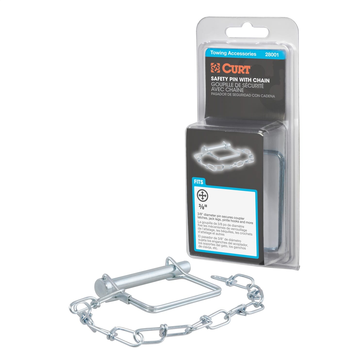 3/8in. Safety Pin with 12in. Chain (2-3/4in. Pin Length; Packaged) thumbnail 2