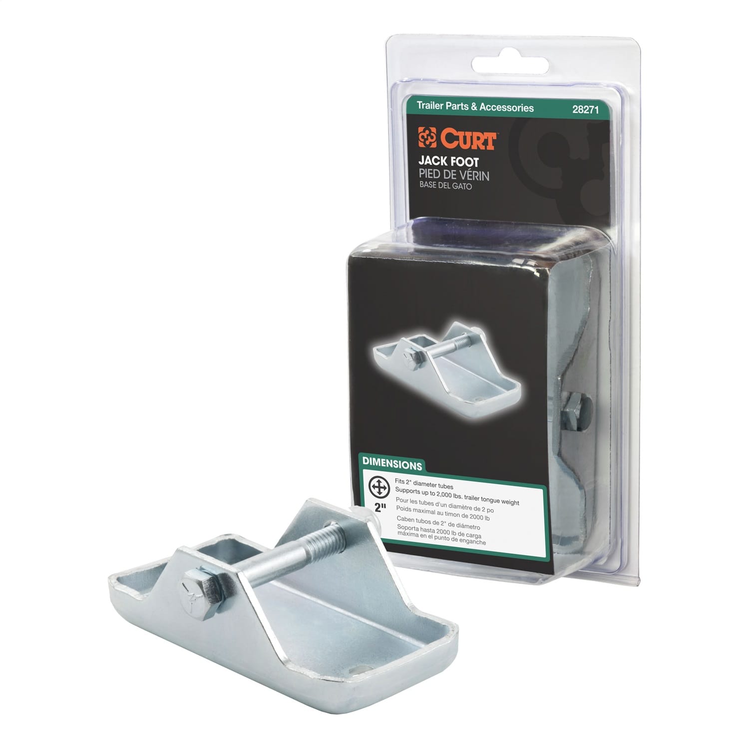 Bolt-On Jack Foot (Fits 2in. Tube; 2;000 lbs; Packaged) thumbnail 2