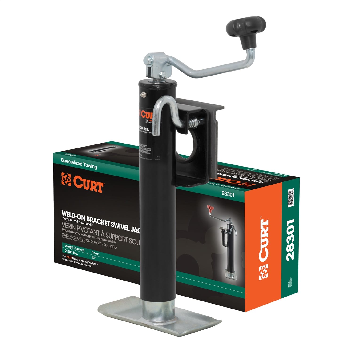 Bracket-Mount Swivel Jack with Top Handle (2;000 lbs; 10in. Travel; Packaged) thumbnail 2