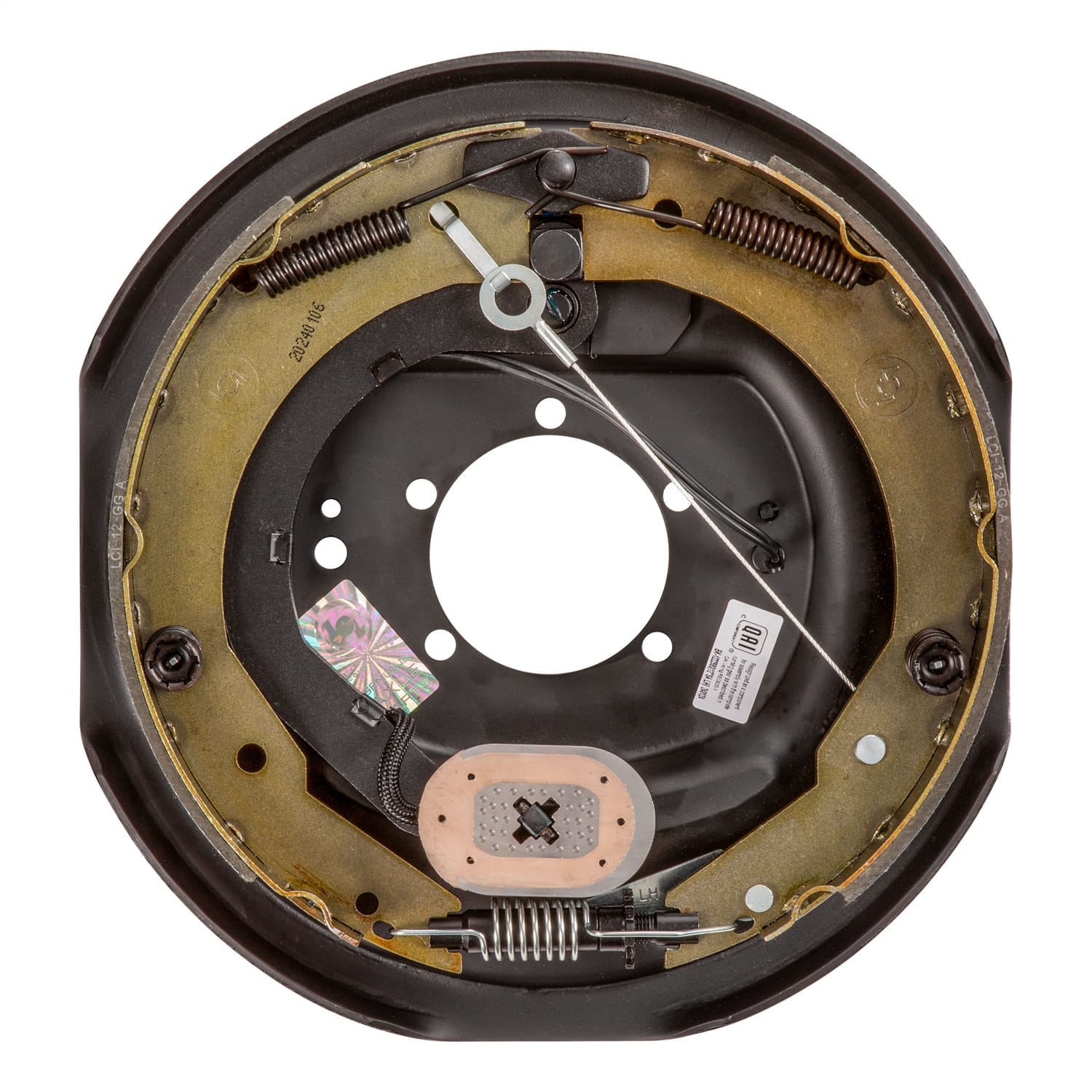 Forward Self-Adjusting Trailer Brake Assembly; 12in. x 2in.; 5 Bolt; Left