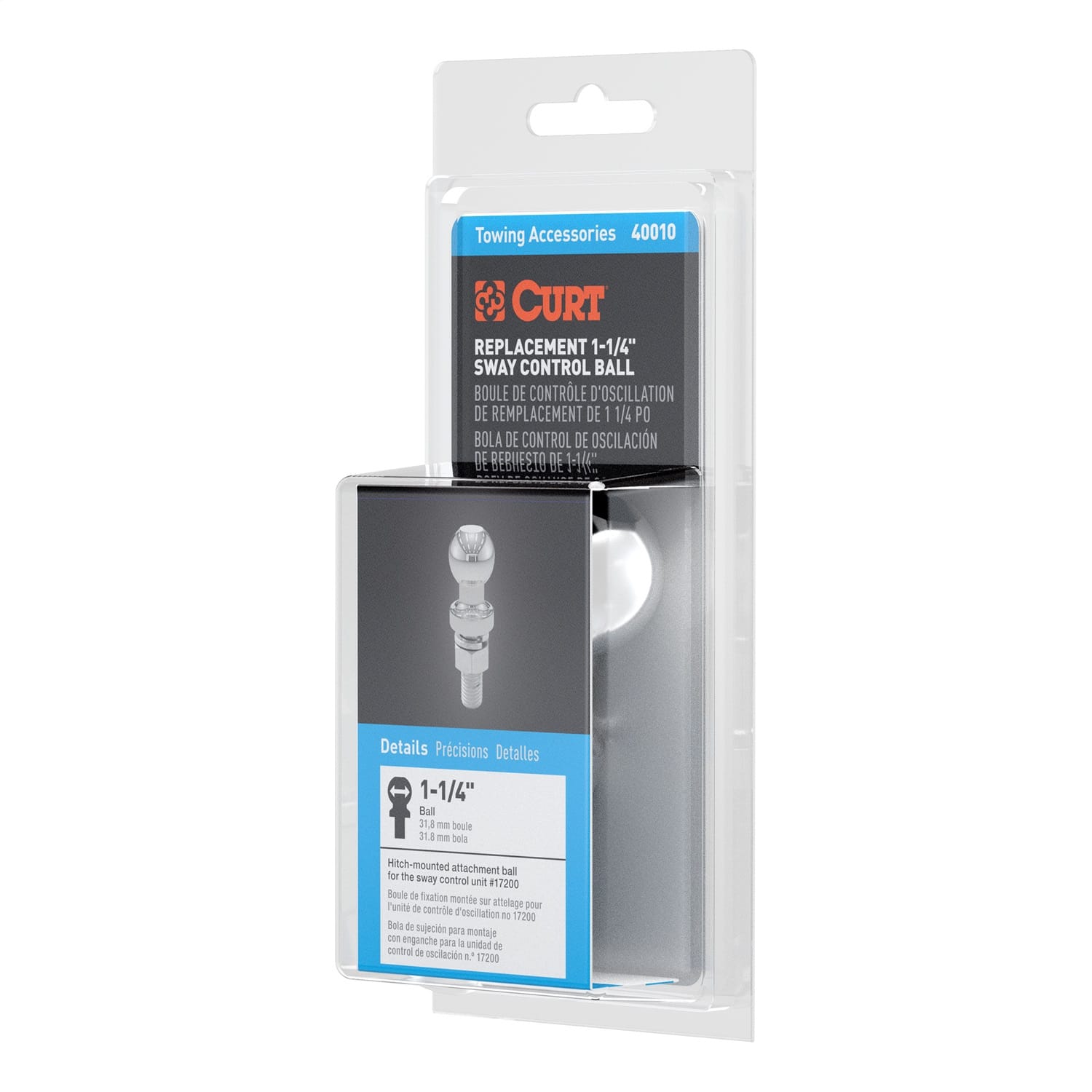 Replacement 1-1/4in. Sway Control Ball (5/8in. x 1-3/4in. Shank; Packaged)