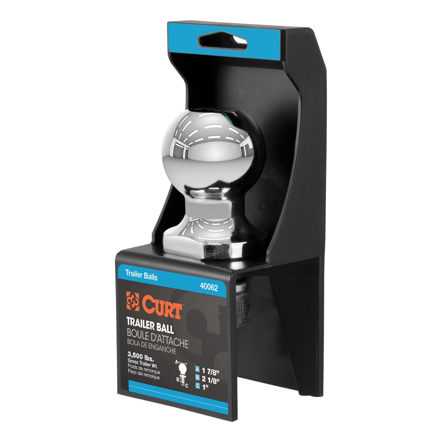 1-7/8in. Trailer Ball (1in. x 2-1/8in. Shank; 3;500 lbs.; Chrome; Packaged) thumbnail 2