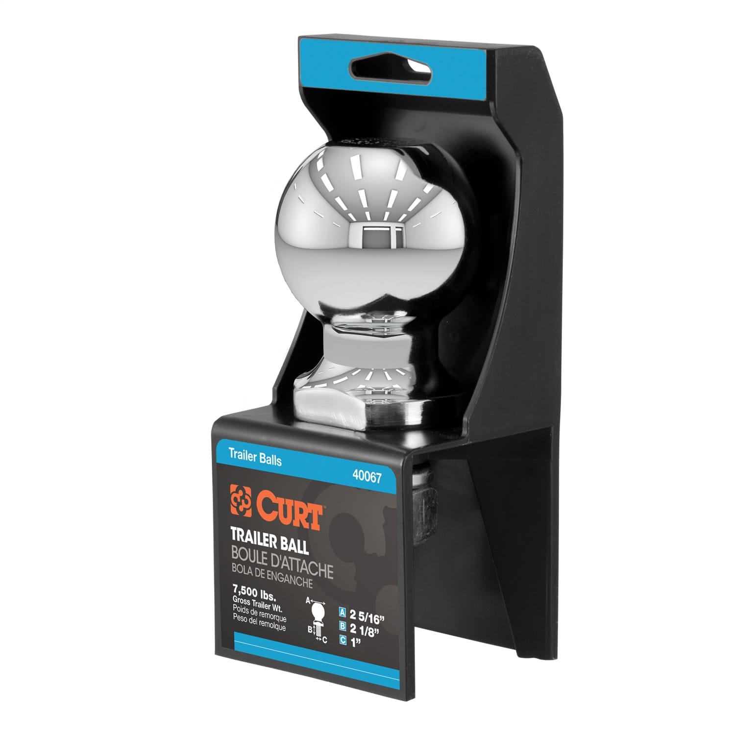 2-5/16in. Trailer Ball (1in. x 2-1/8in. Shank; 7;500 lbs.; Chrome; Packaged) thumbnail 2