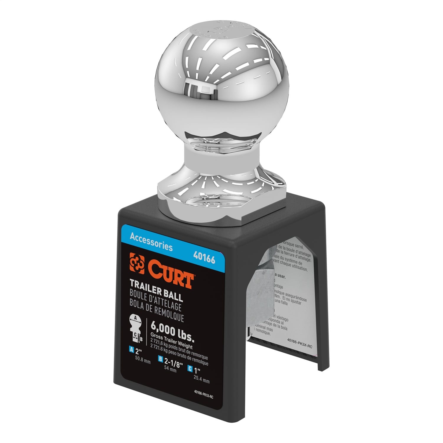 2in. Trailer Ball (1in. x 2-1/8in. Shank; 6;000 lbs.; Chrome; Packaged) thumbnail 2