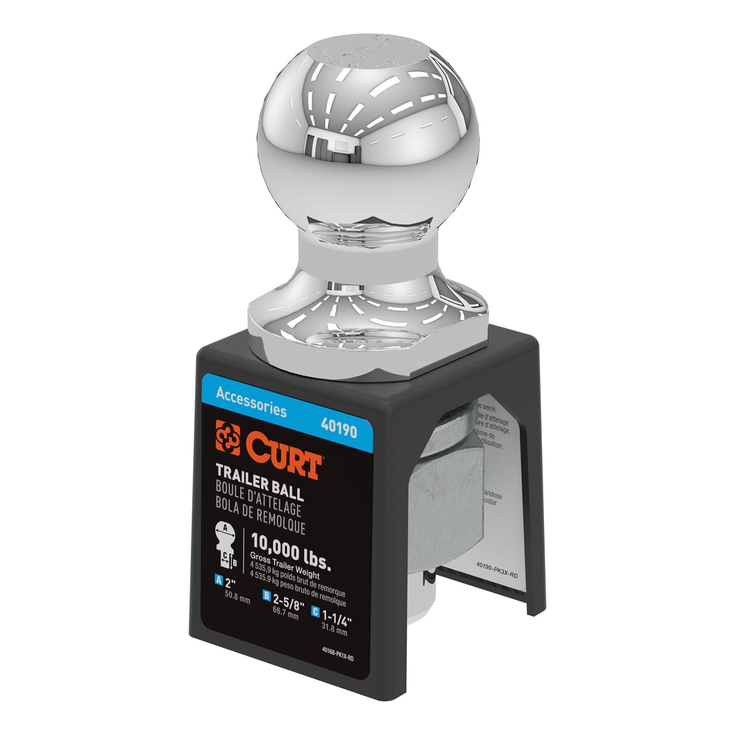 2in. Trailer Ball (1-1/4in. x 2-5/8in. Shank; 10;000 lbs; Chrome)