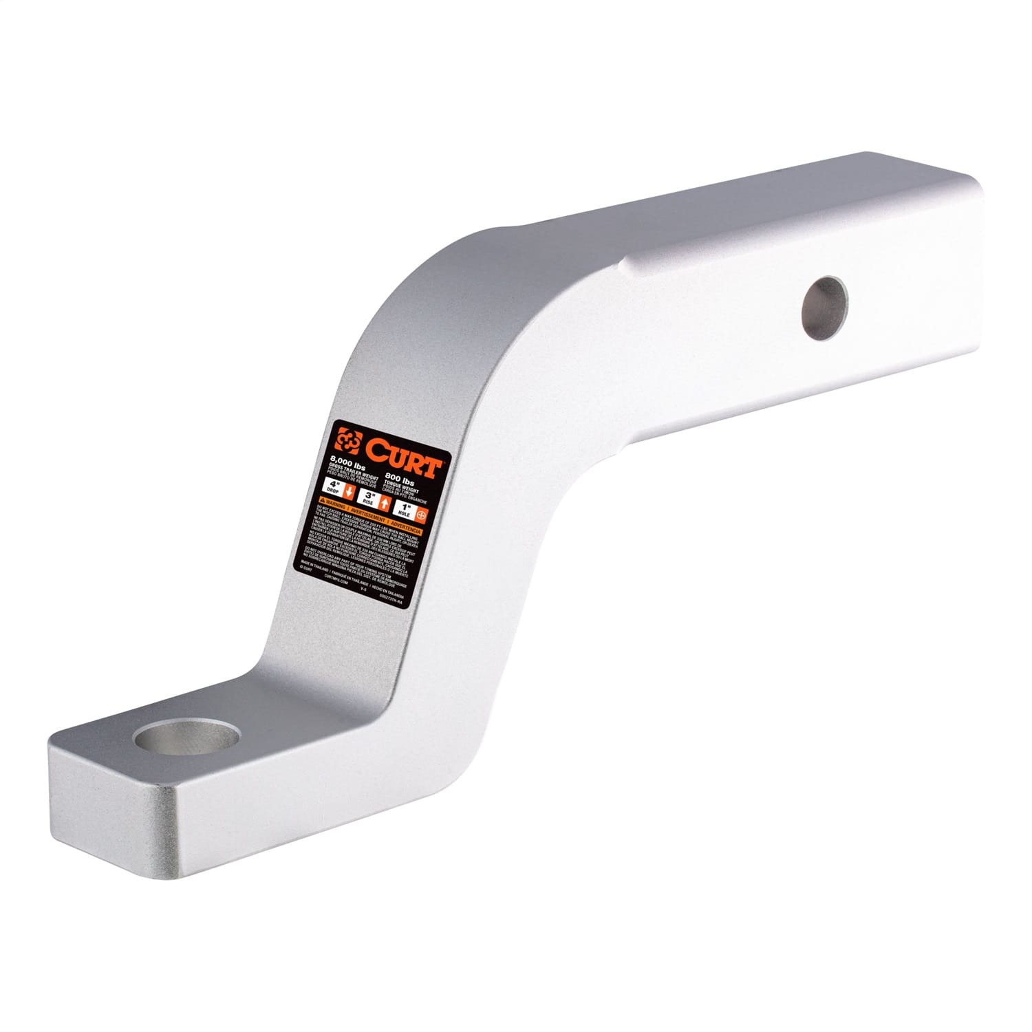 Aluminum Ball Mount (2in. Shank; 8;000 lbs; 4in. Drop; 8-1/2in. Long)