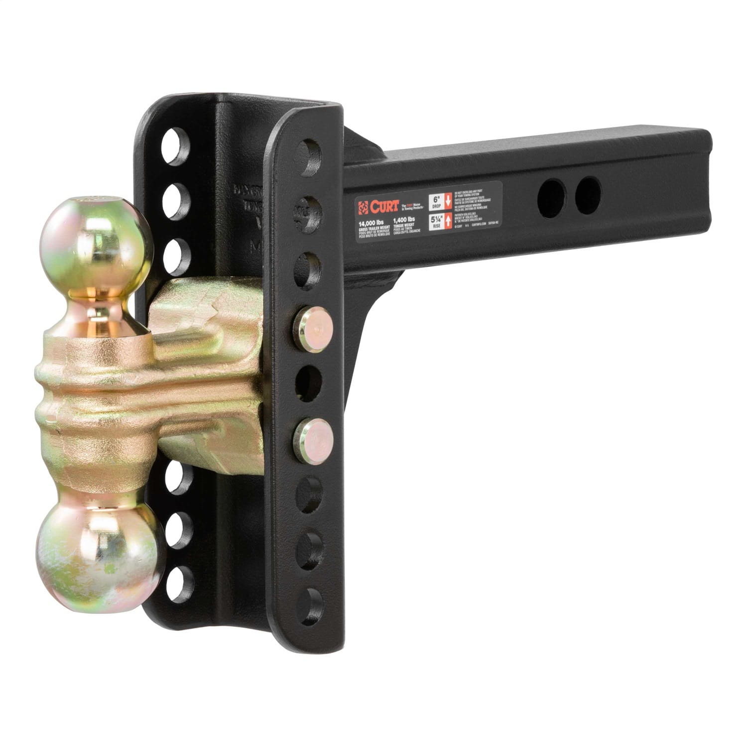 Adjustable Channel Mount with Dual Ball (2in. Shank; 14;000 lbs.; 6in. Drop) thumbnail 2