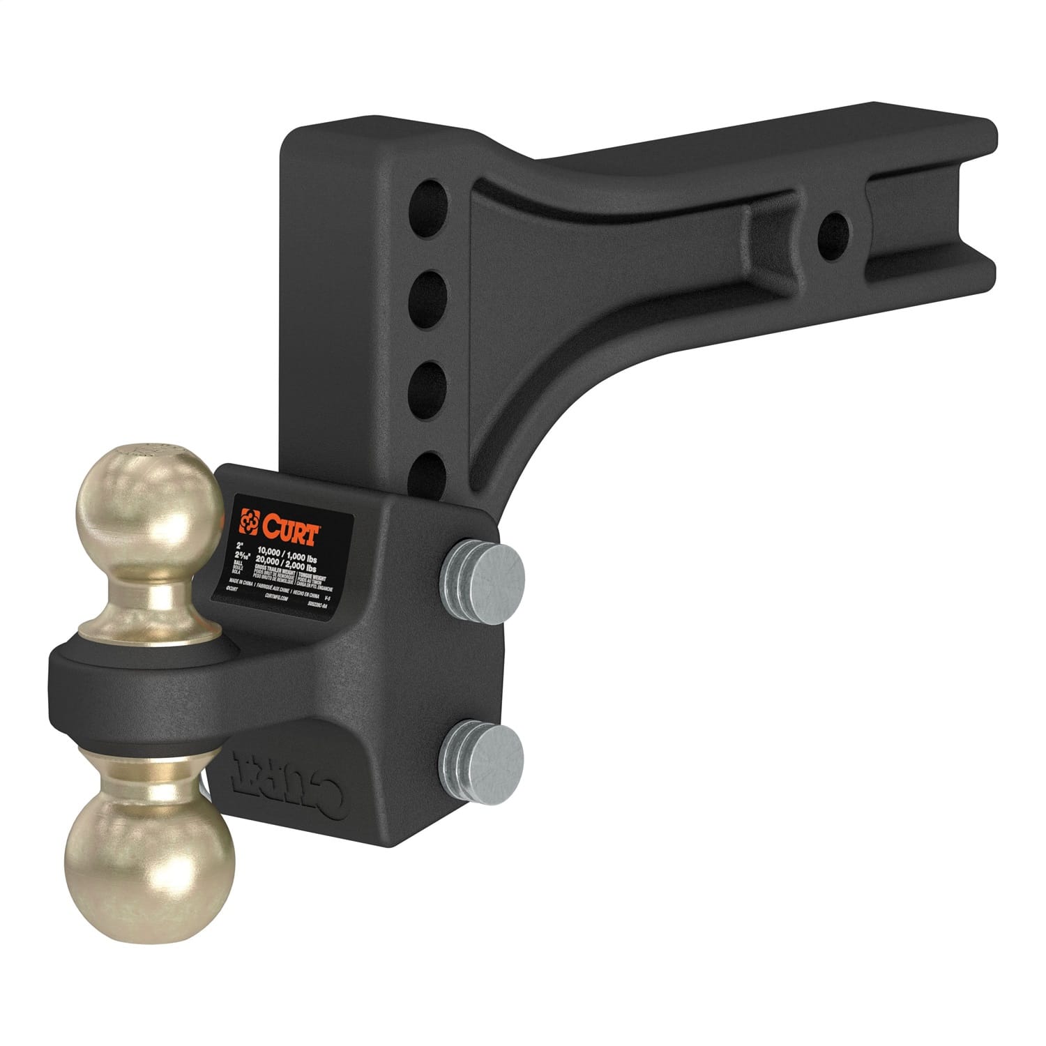HD Adjustable Trailer Hitch Ball Mount with Dual Ball; 2-1/2in. Shank; 20K thumbnail 2