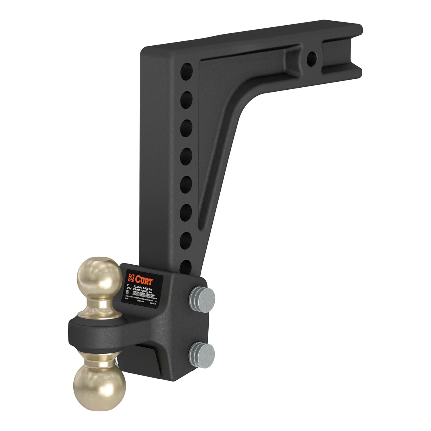 HD Deep-Drop Adjustable Hitch Ball Mount with Dual Ball; 2-1/2in. Shank; 20K thumbnail 2