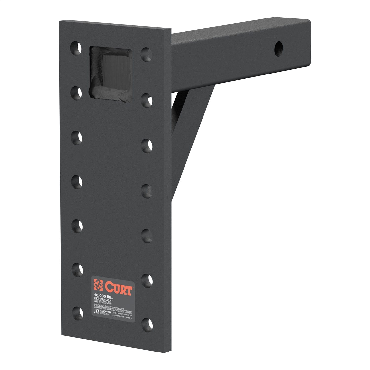 Adjustable Pintle Mount (2in. Shank; 10;000 lbs.; 13in. High; 10in. Long)