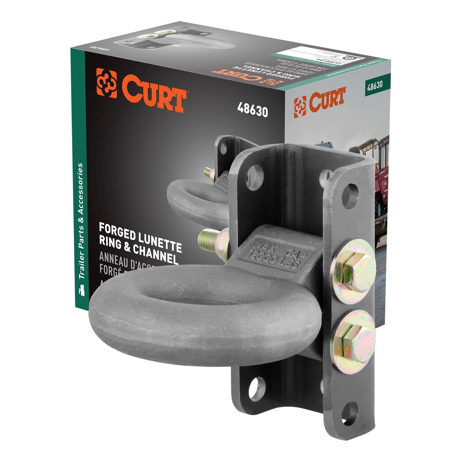 Adjustable Lunette Ring (12;000 lbs.; 3in. Eye; 7-1/2in. Channel Height; Package thumbnail 2