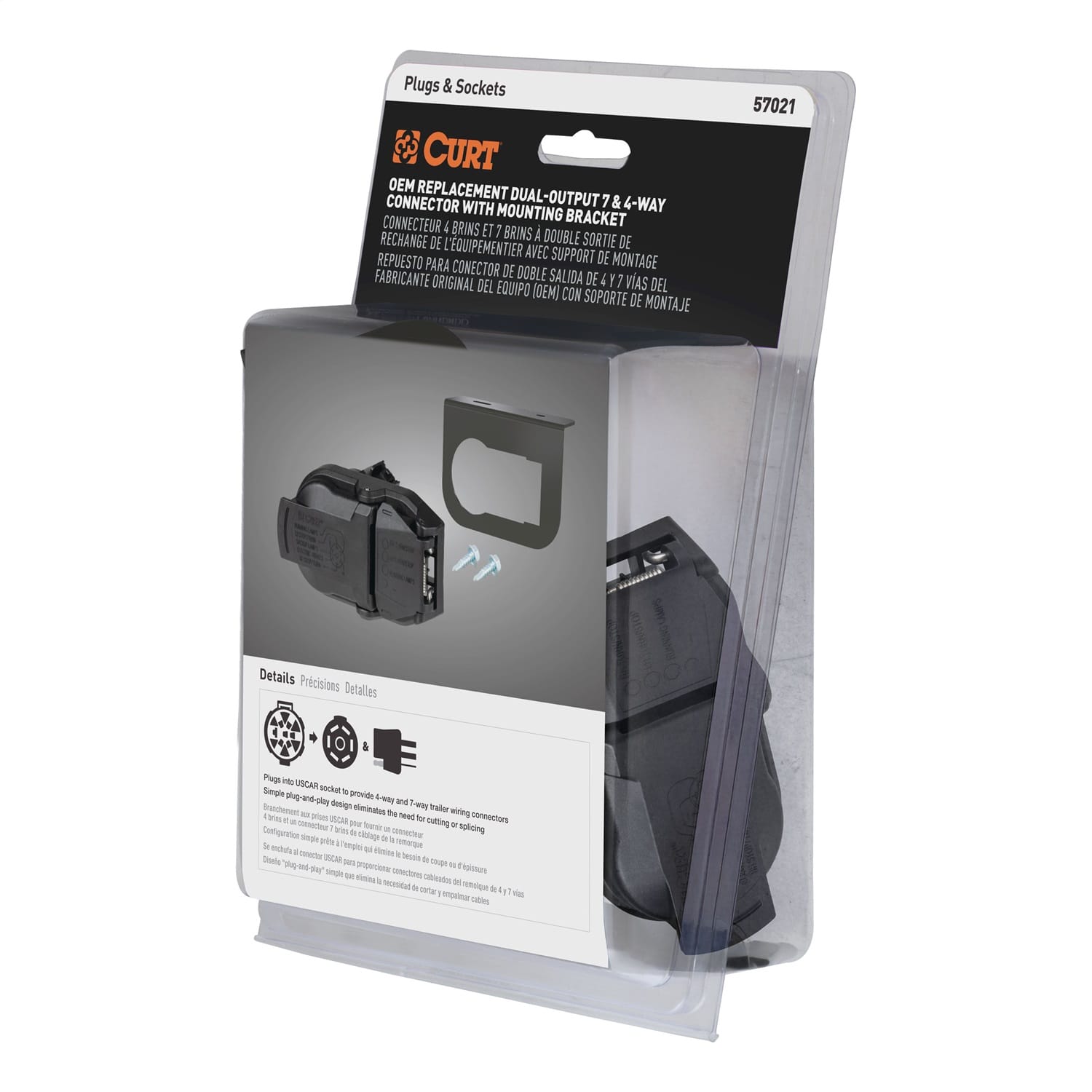 OEM Replacement Dual-Output 7/4-Way Connector with Mounting Bracket; Packaged thumbnail 2