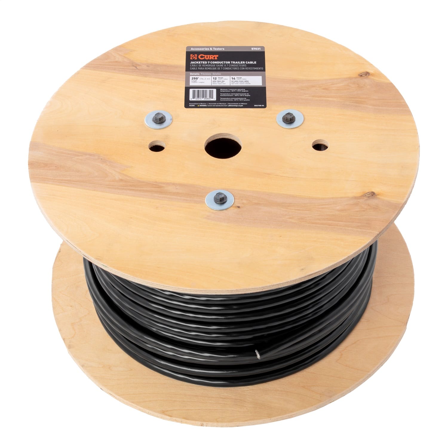 7-Wire Trailer Cable Wiring; 250ft. Spool; 12/14 Gauge Wire thumbnail 2