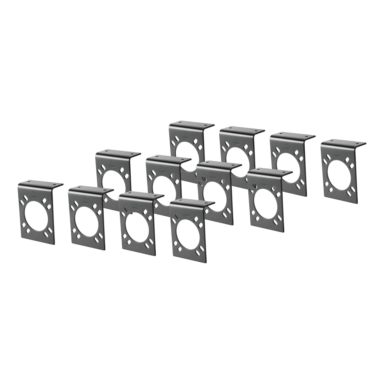 Connector Mounting Brackets for 7-Way RV Blade (Black; 12-Pack)