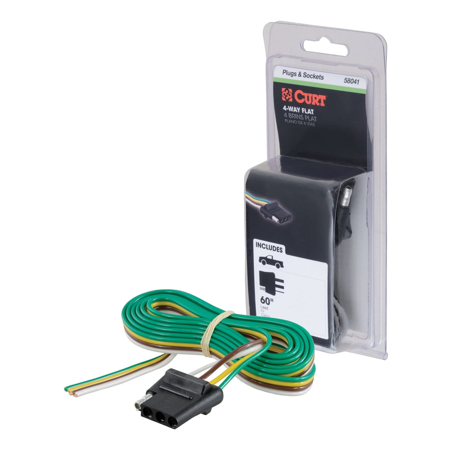 4-Way Flat Connector Socket with 60in. Wires (Vehicle Side; Packaged) thumbnail 2