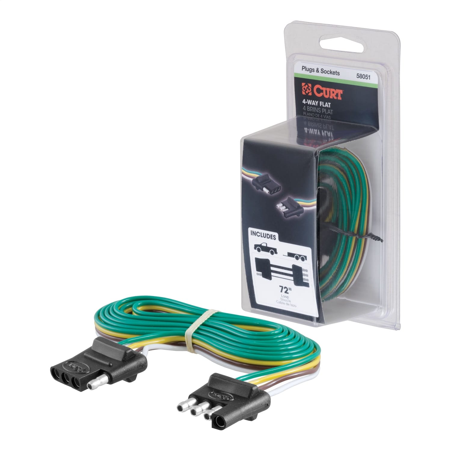 4-Way Flat Connector Plug/Socket with 72in. Wires (Packaged) thumbnail 2
