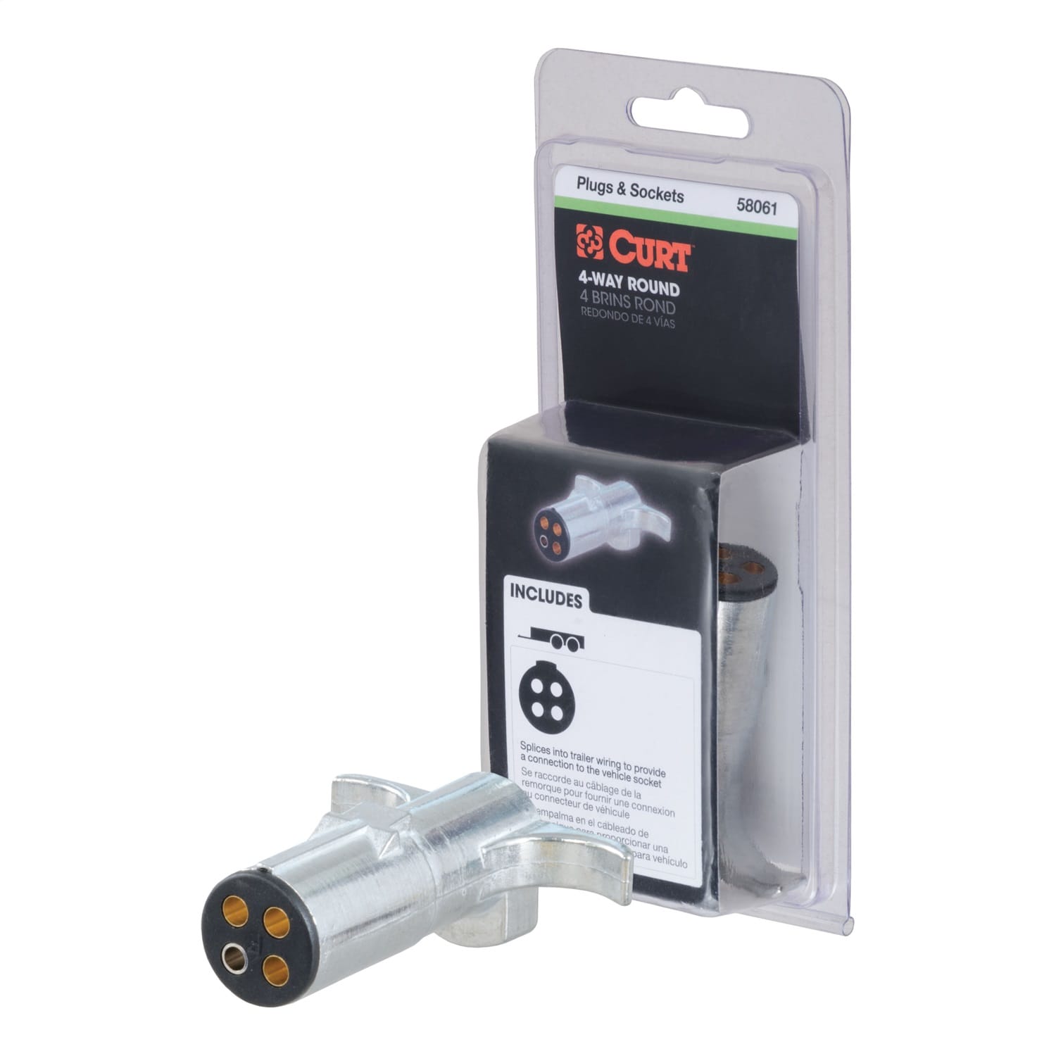 4-Way Round Connector Plug (Trailer Side; Packaged) thumbnail 2