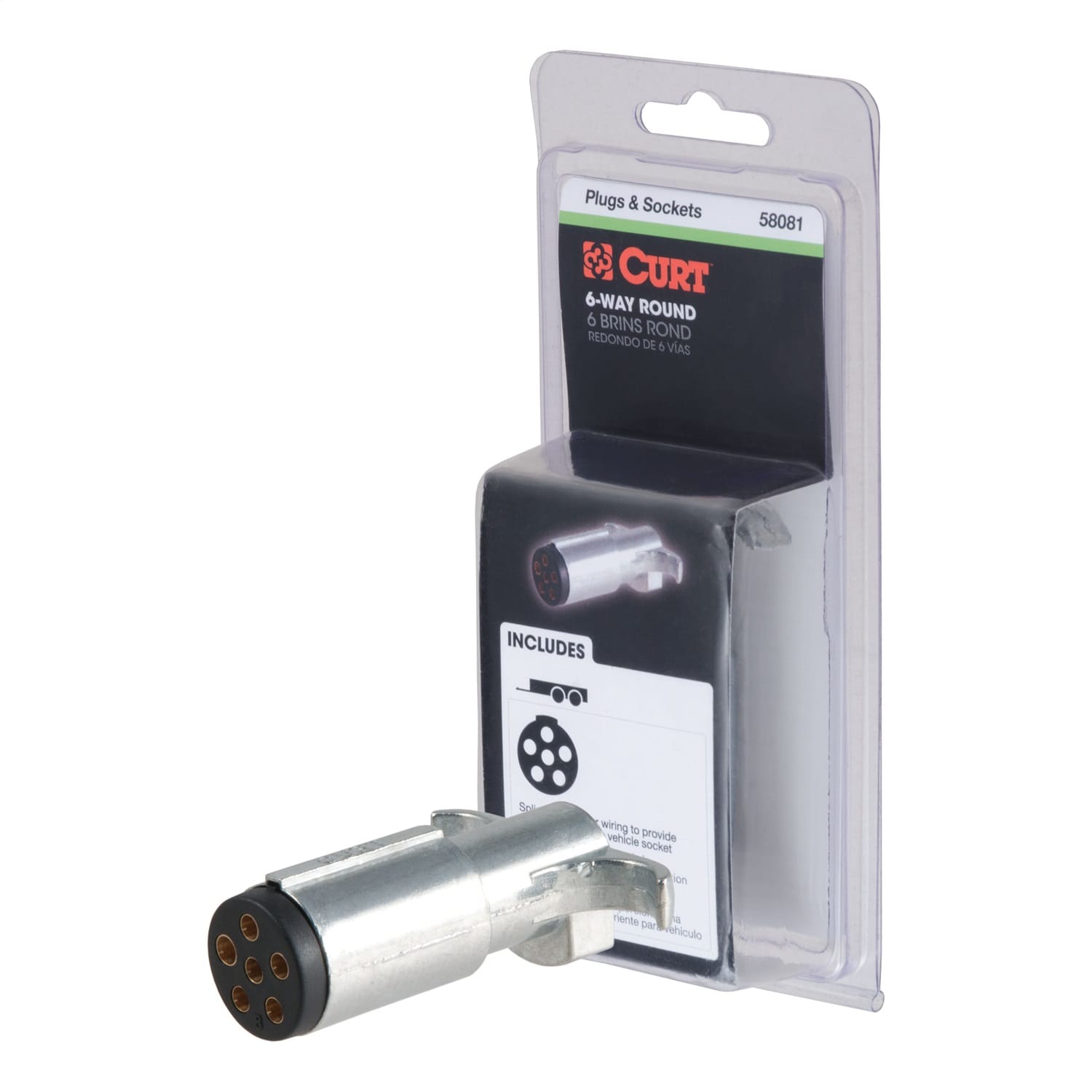 6-Way Round Connector Plug (Trailer Side; Packaged) thumbnail 2