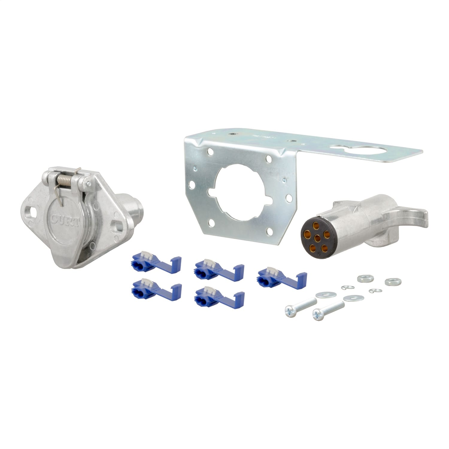 6-Way Round Connector Plug/Socket with Hardware (Packaged) thumbnail 2