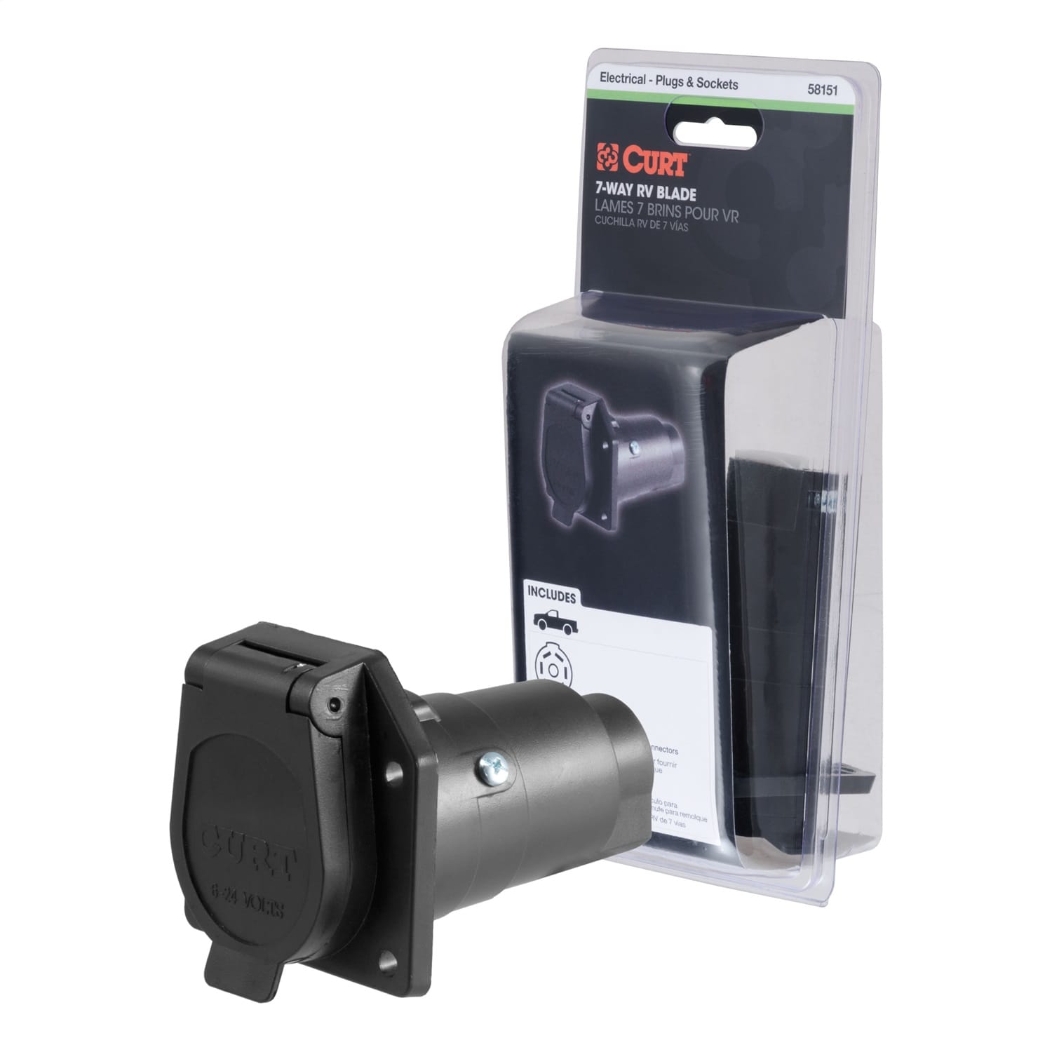 7-Way RV Blade Connector Socket (Vehicle Side; Packaged) thumbnail 2