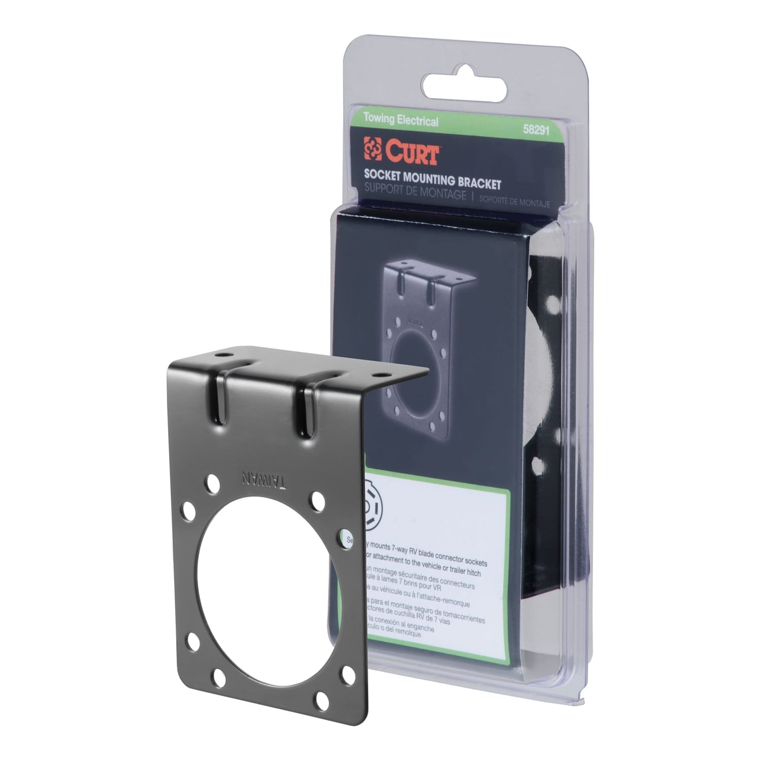 Connector Mounting Bracket for 7-Way RV Blade (Black; Packaged) thumbnail 2