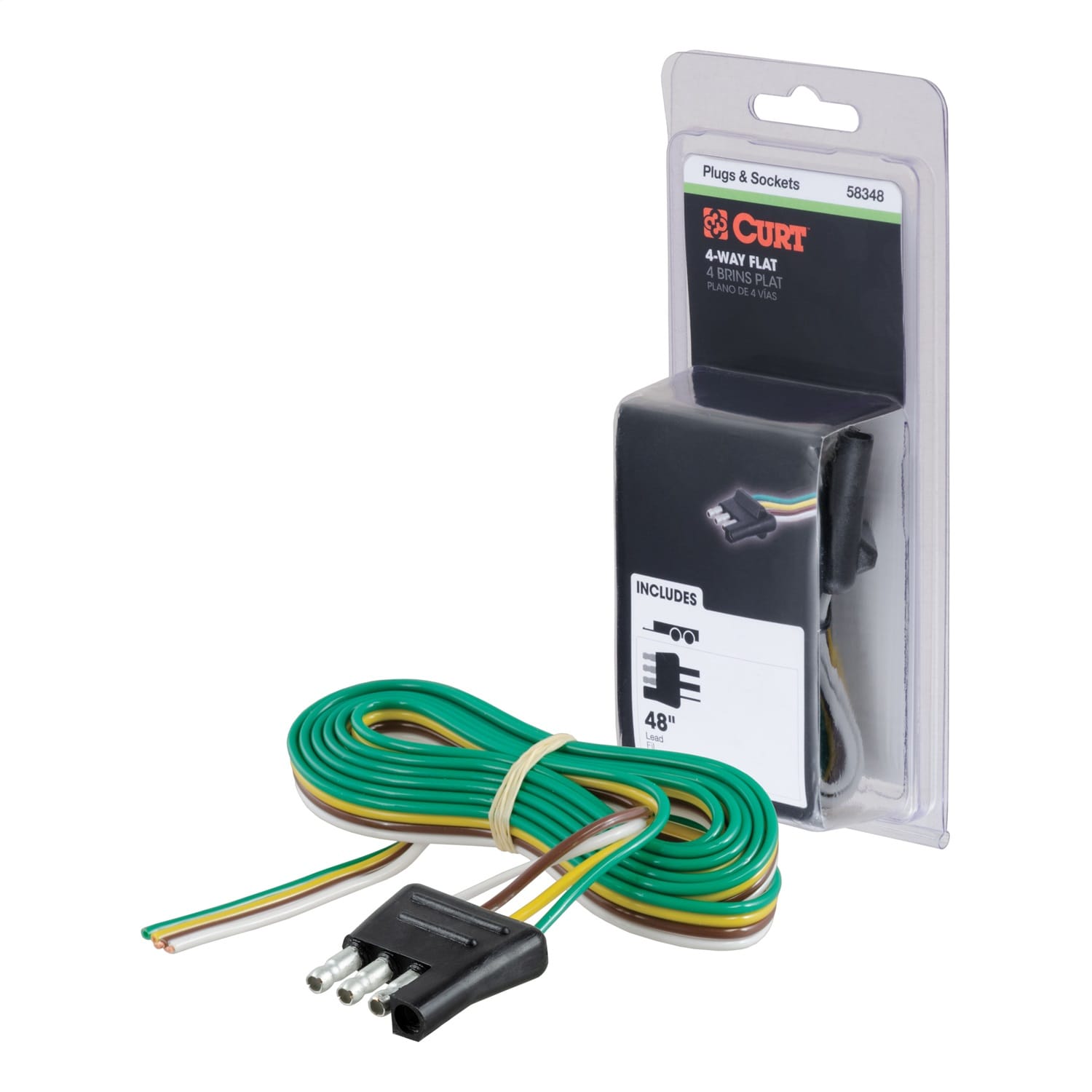 4-Way Flat Connector Plug with 48in. Wires (Trailer Side; Packaged) thumbnail 2