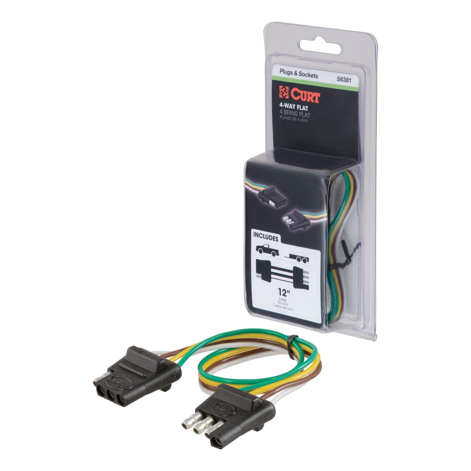 4-Way Flat Connector Plug/Socket with 12in. Wires (Packaged) thumbnail 2
