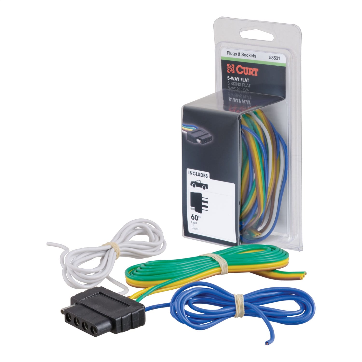 5-Way Flat Connector Socket with 60in. Wires (Vehicle Side; Packaged) thumbnail 2