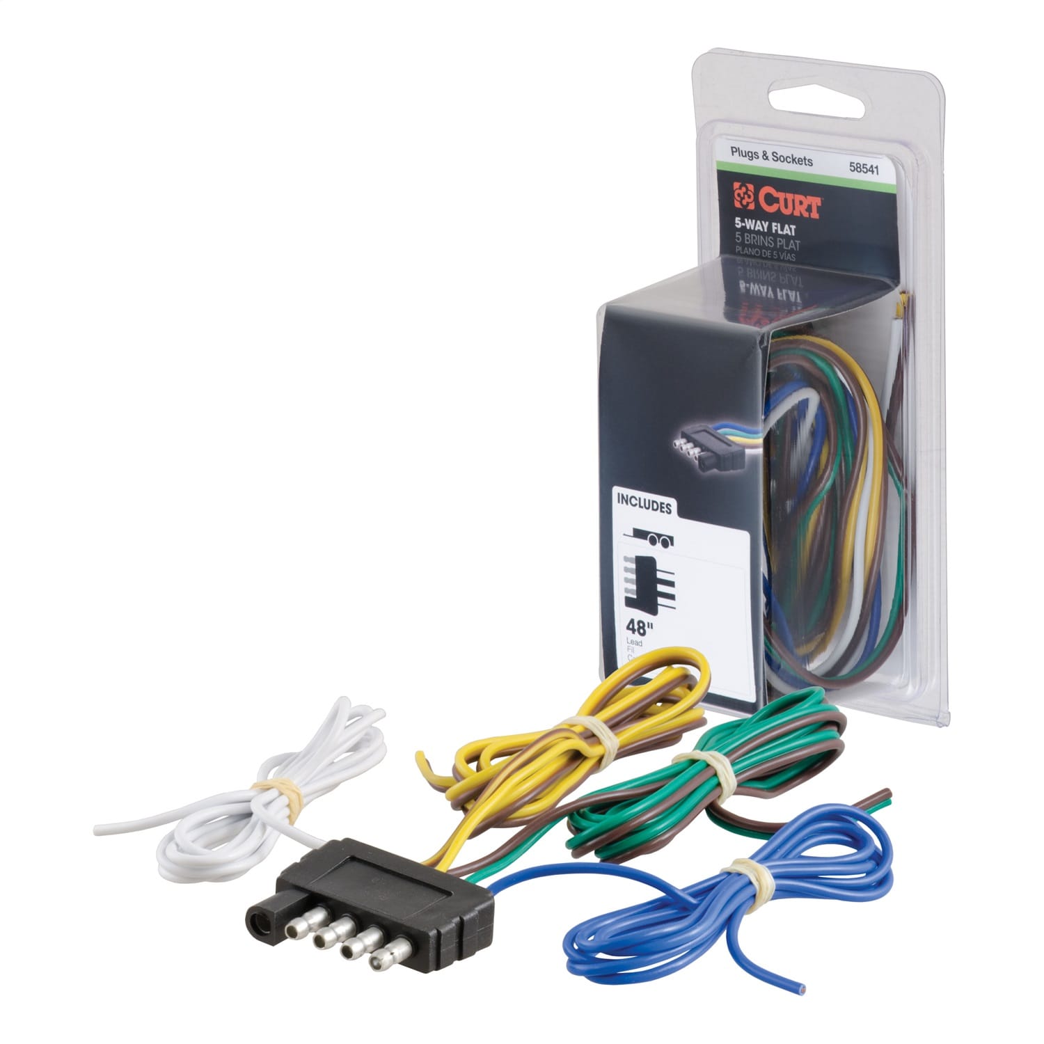 5-Way Flat Connector Plug with 48in. Wires (Trailer Side; Packaged) thumbnail 2