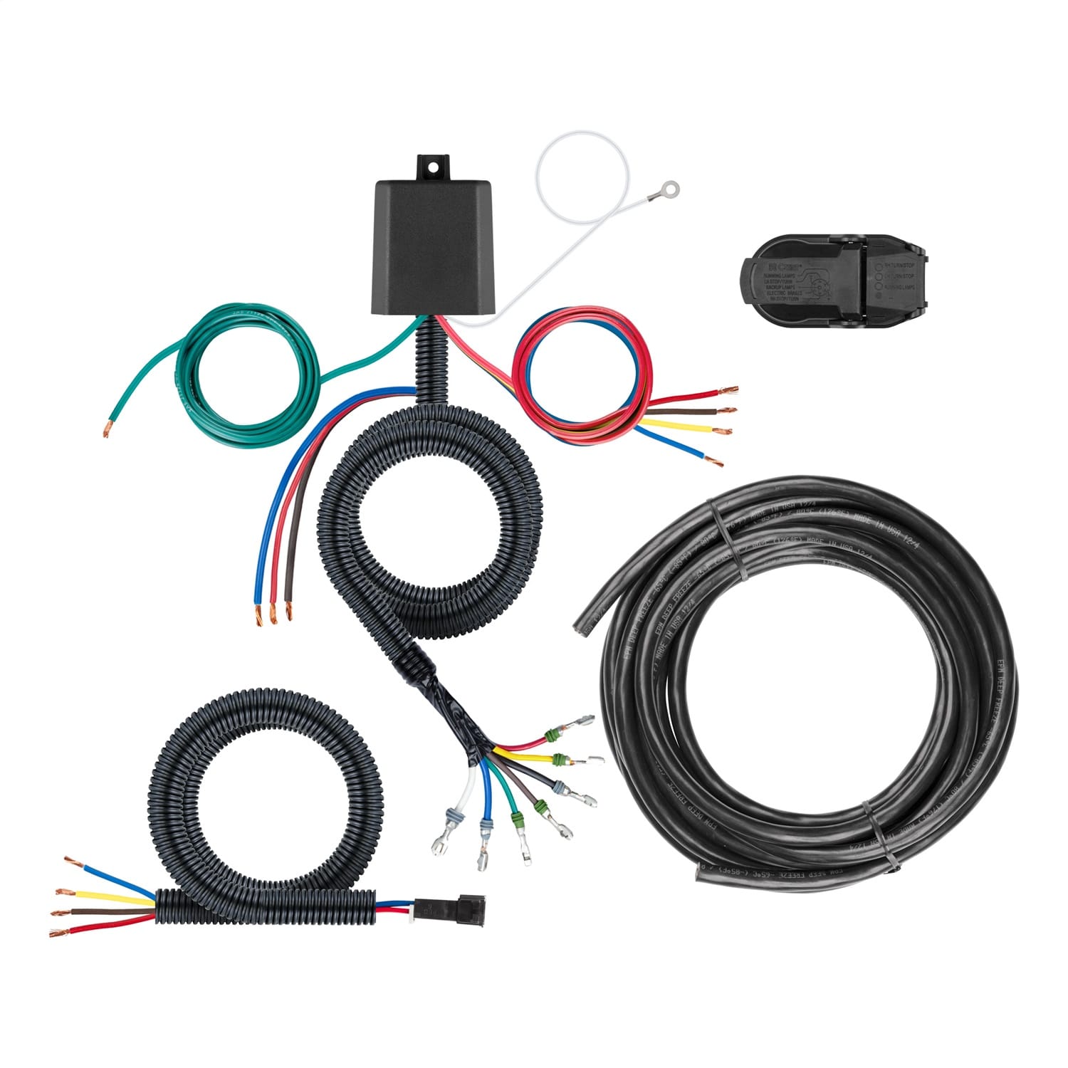 Universal 7-Way Custom Harness w/HD Converter Module; Backup/Brake Control