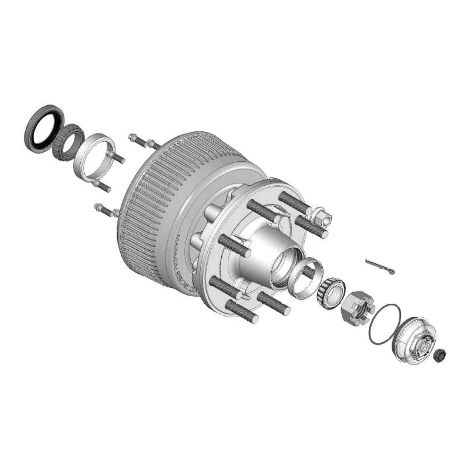 Trailer Axle Oil and Dust Cap with Set Screw-8;000 lbs. Clear thumbnail 2