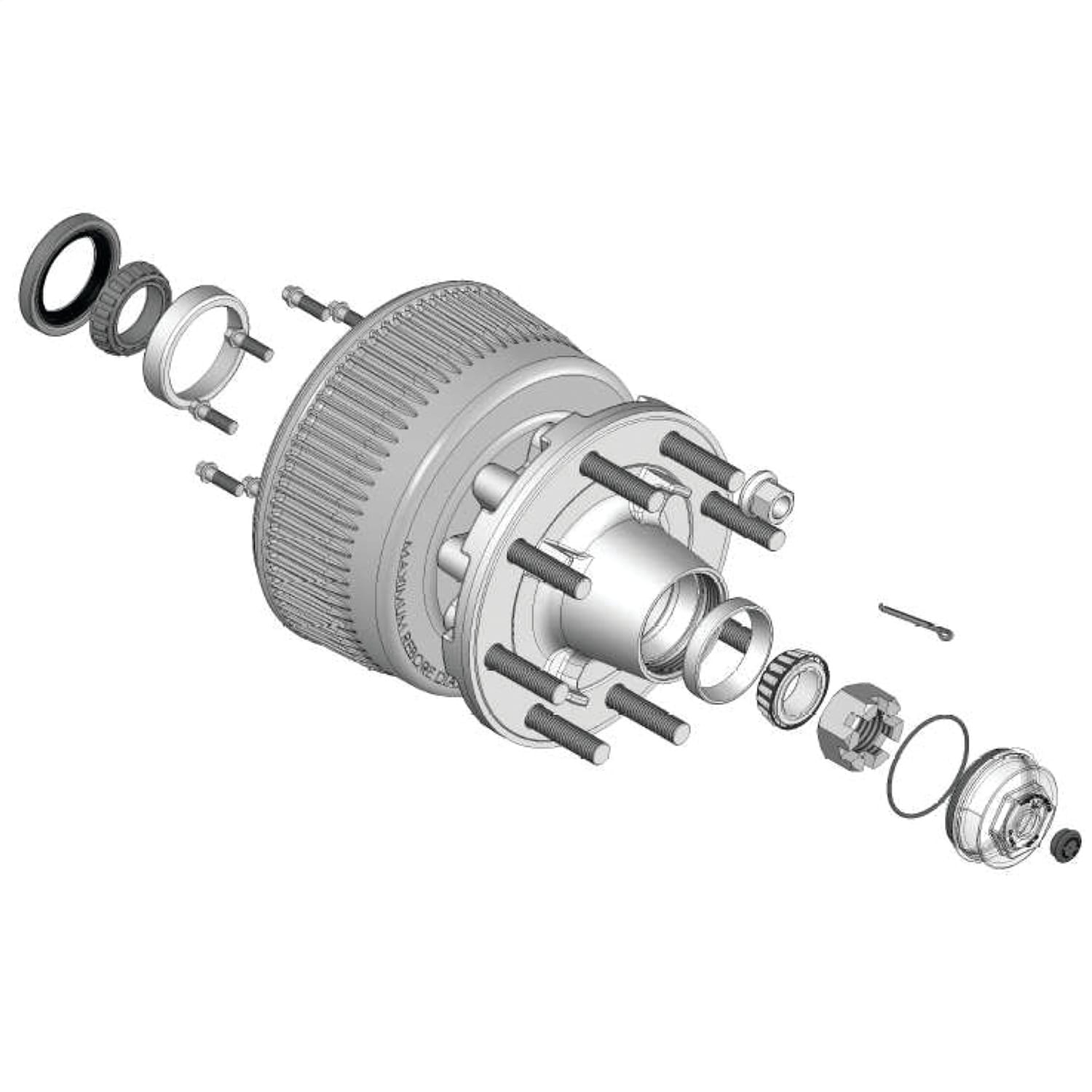 Trailer Axle Oil and Dust Cap with Set Screw-8;000 lbs. Clear thumbnail 3