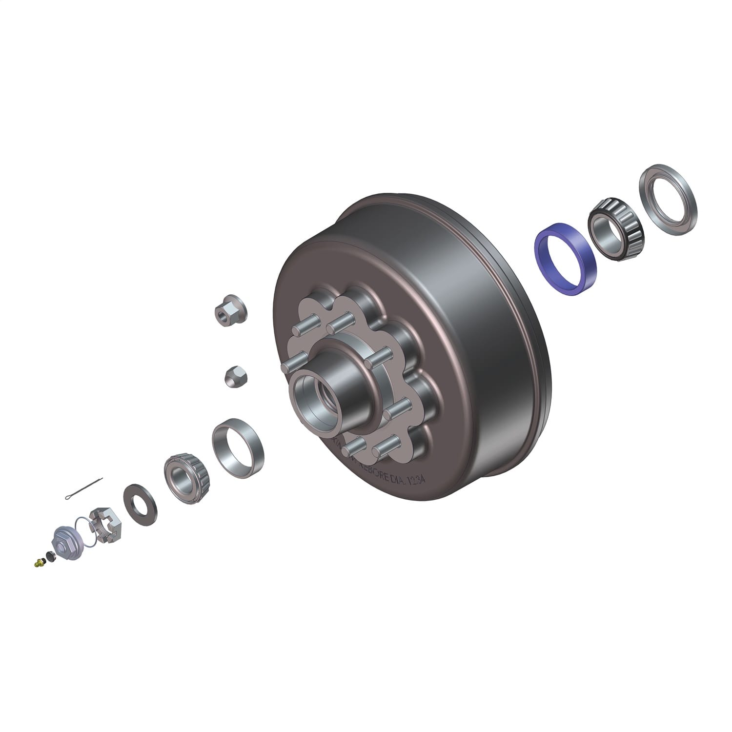 Threaded Dust Cap with Rubber Plug/O-Ring; 2-7/8in. Diameter; 8;000-lb. Axles thumbnail 2