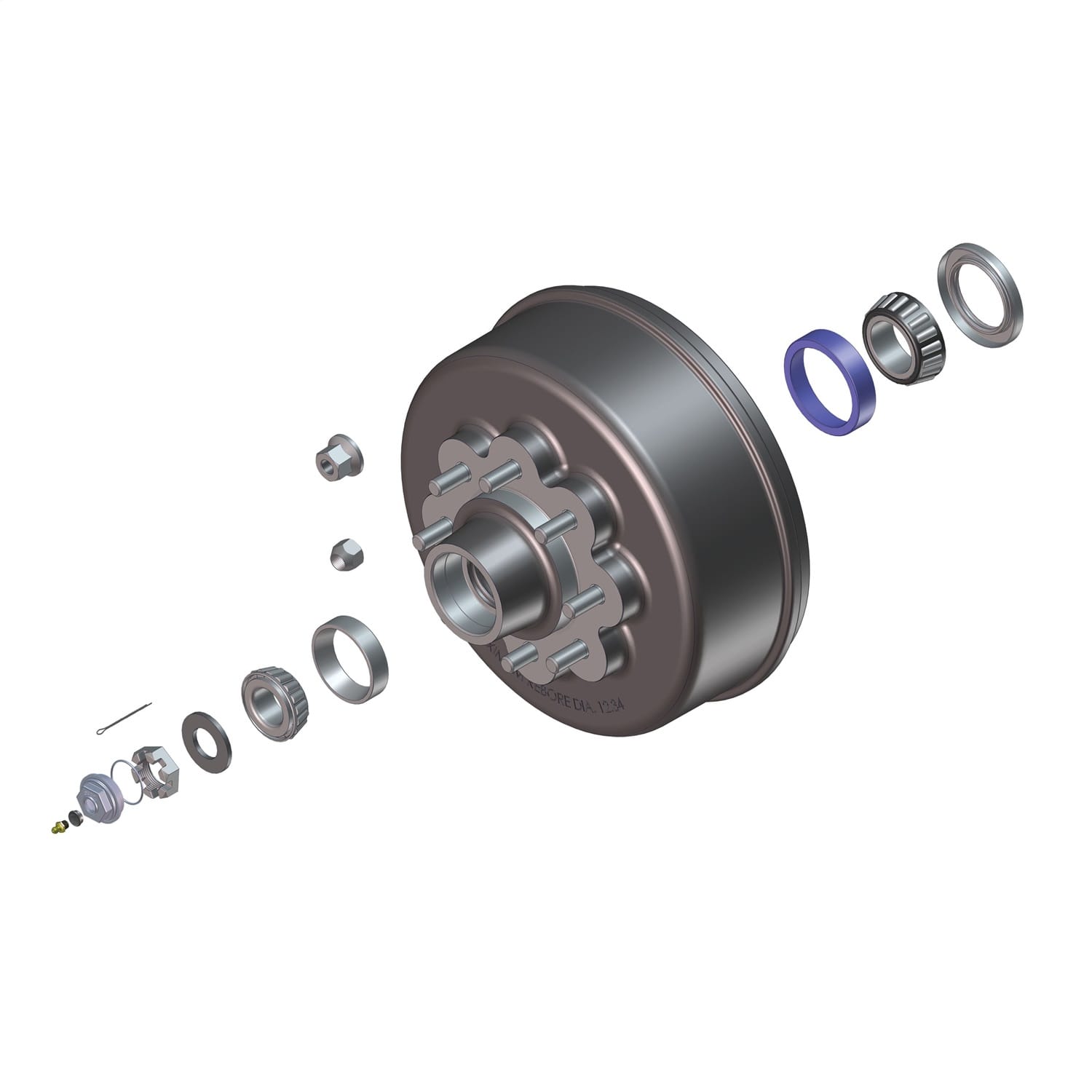 Threaded Dust Cap with Rubber Plug/O-Ring; 2-7/8in. Diameter; 8;000-lb. Axles thumbnail 3