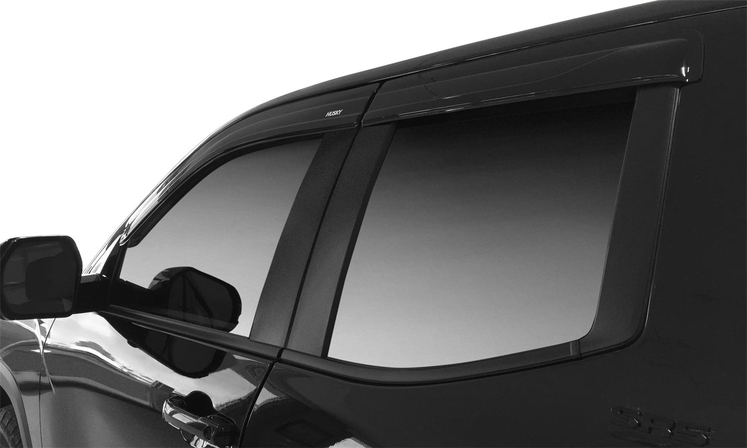 Low Profile Ventvisor Deflector; Smoke with Chrome Trim; Outside Mount; 4 pc. thumbnail 2