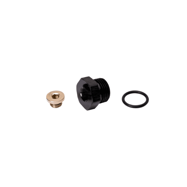 Fleece Performance Universal 3/4-16in O-Ring to 1/8in NPT Adapter w/1/8in NPT Plug - FPE-APT-34-18NPT