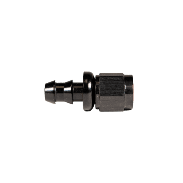 Fleece Performance Universal -6AN Straight to Hose Barb - Black - FPE-PL-00-06