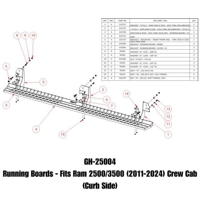 Gen-Y 11-24 RAM 2500/3500 Crew Cab Running Boards - GH-25004